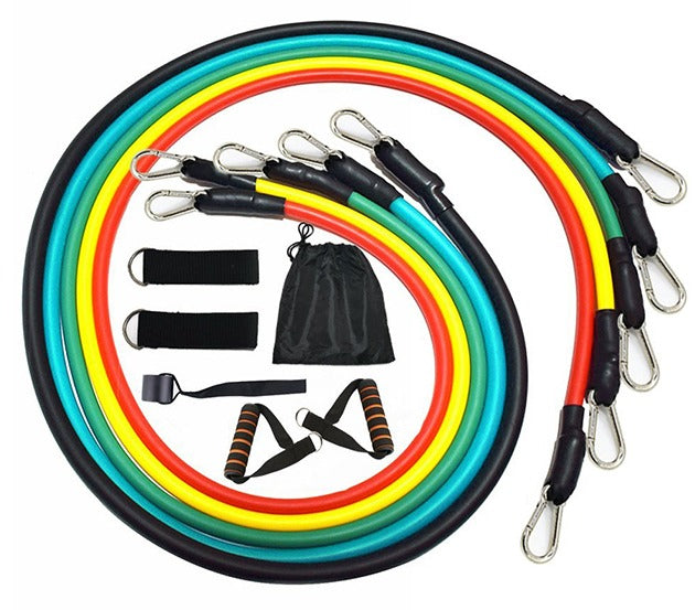 11 pcs Resistance Bands Set (with handles, door anchor, and ankle straps)